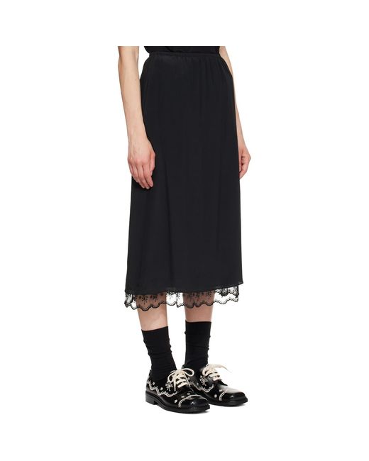 Simone Rocha Black Lace-Trim Midi Skirt