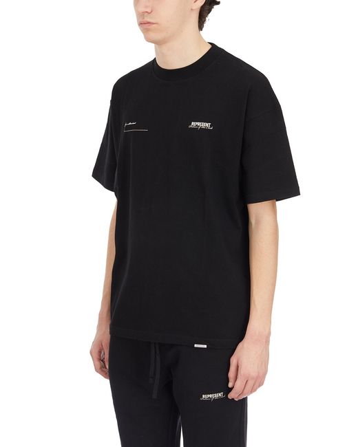 Represent Black Patron Of The Club Cotton T-Shirt for men
