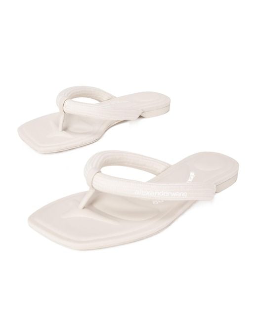 Alexander Wang White Logo-Print Flip-Flops