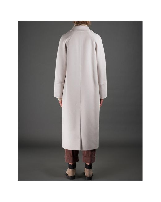 Moorer Gray Double-Breasted Long Coat