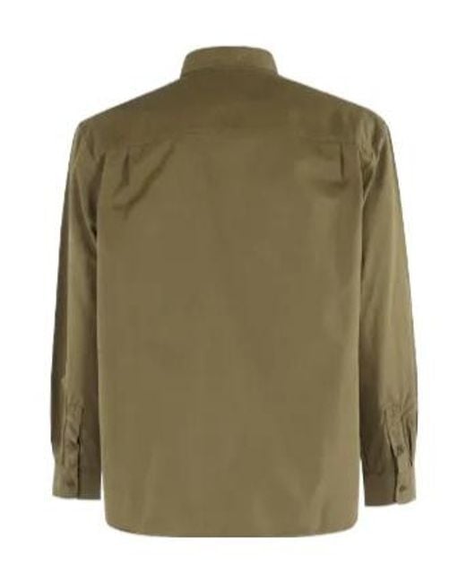 A.P.C. Green Embroidered-Logo Button-Down Shirt for men