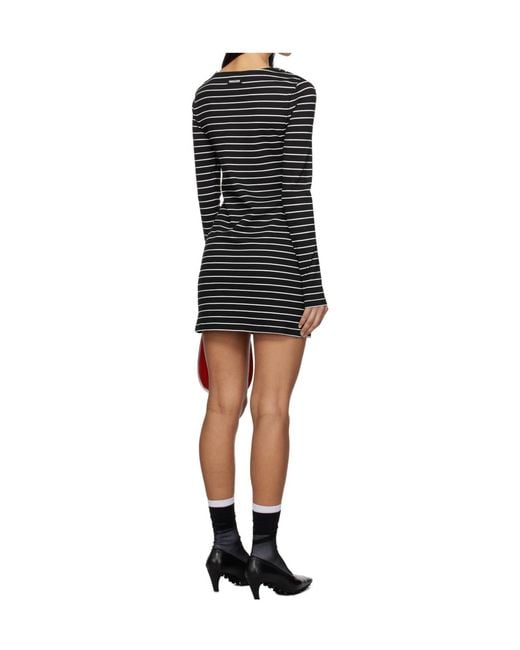 MSGM Black Striped Mini Dress