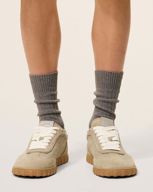AMI Natural Suede Sneakers