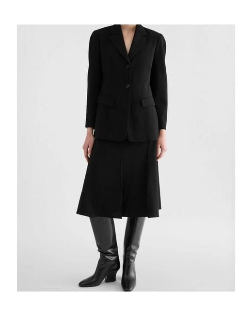 Jil Sander Black Wool Sablé Tailored Jacket