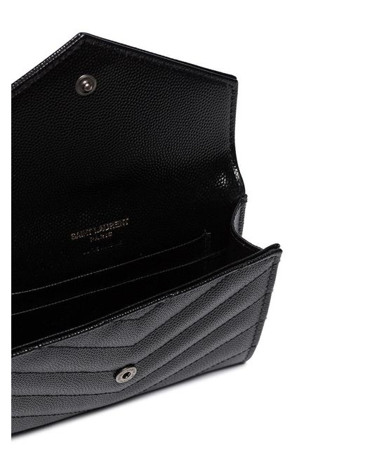 Saint Laurent Black Small Monogram Envelope Wallet