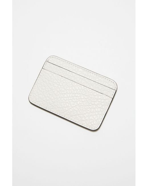 Acne White Logo Embossed Leather Cardholder for men