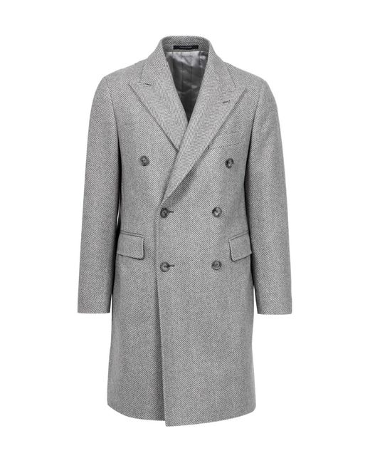 Tagliatore Gray Long-Sleeved Coat for men