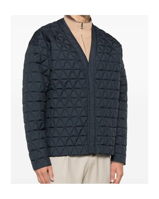K-Way Blue V-Neck Padded Jacket for men