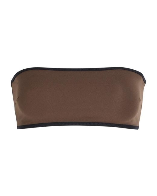 Totême  Brown Strapless Bikini Top