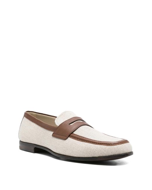 Church's White Panelled Leather-Trim Loafers for men