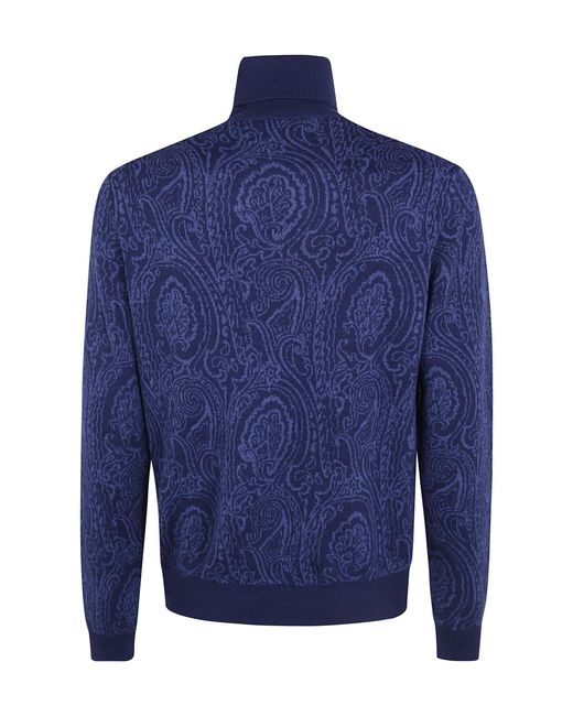 Etro Blue Turtle Neck Sweater for men