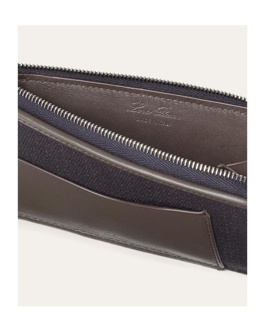 Loro Piana Gray Extra Zip Pouch for men