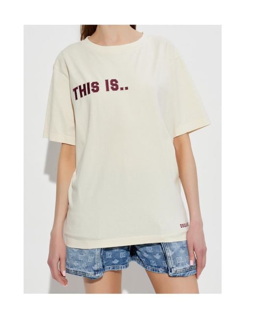 DSquared² White Vintage Fade Just Right Fit T-Shirt