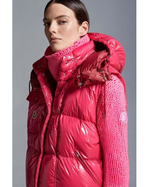 Moncler Pink Karakorum Short Down Jacket