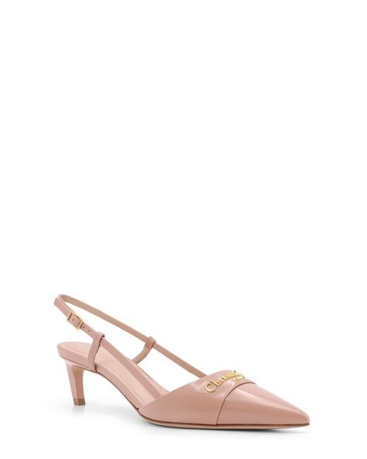 Dior Pink Dior My Dior Patent Leather Slingback With Paris Signature