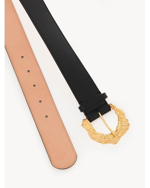 Chloé White Chloé Flowers Buckled Belt