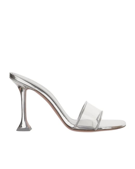 AMINA MUADDI White Transparent High-Heeled Sandals