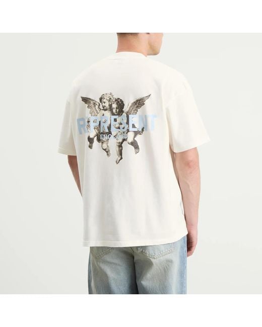 Represent White Legacy Cherubs Crew Neck T-Shirt for men