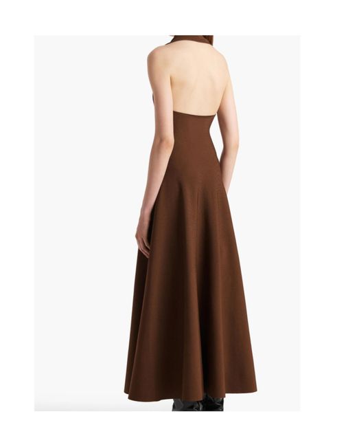 Khaite Brown Halter Neck Dress