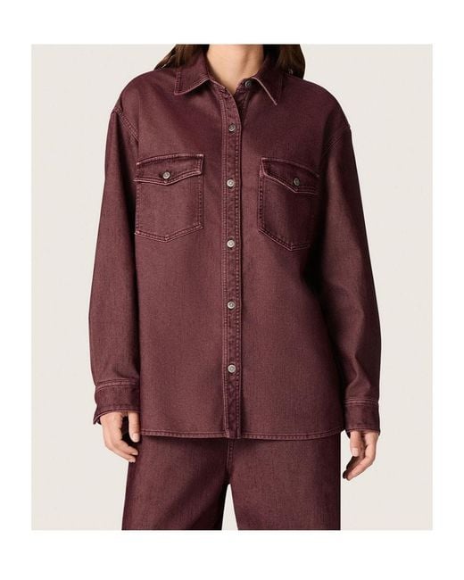 Golden Goose Deluxe Brand Purple Flap Pocket Denim Shirt