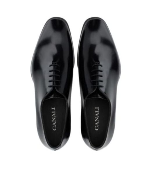 Canali Black Patent-Finish Leather Oxford Shoes for men
