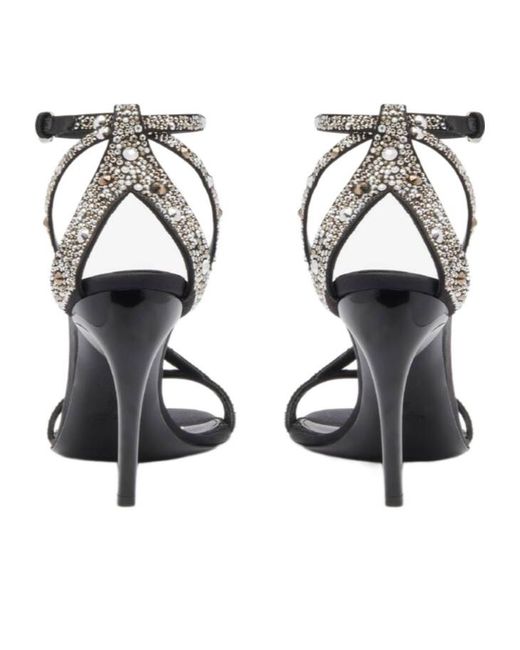 McQueen White Ankle Strap Heeled Sandals