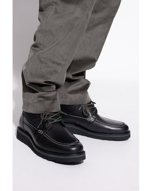 Paul Smith Black Ps Paul Smith Curtis Panelled Lace-Up Boots for men