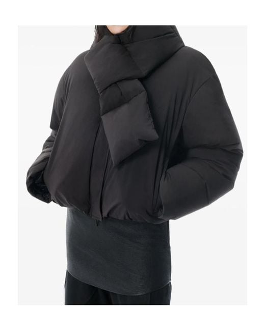Alexander Wang Black Zip-Up Puffer Cropped Jacket