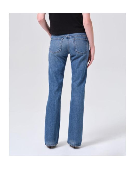 Agolde Blue Low-Rise Bootcut Jeans