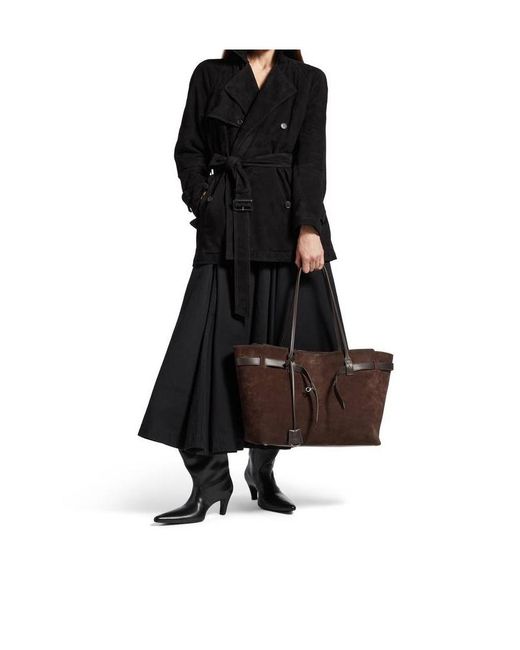 Balenciaga Brown Suede Bel Air Tote Bag