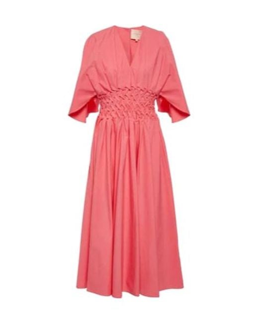 Roksanda Pink Esti Cotton Poplin Midi Dress