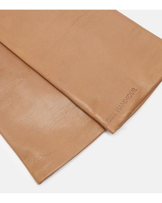 Nour Hammour White Elbow Gloves