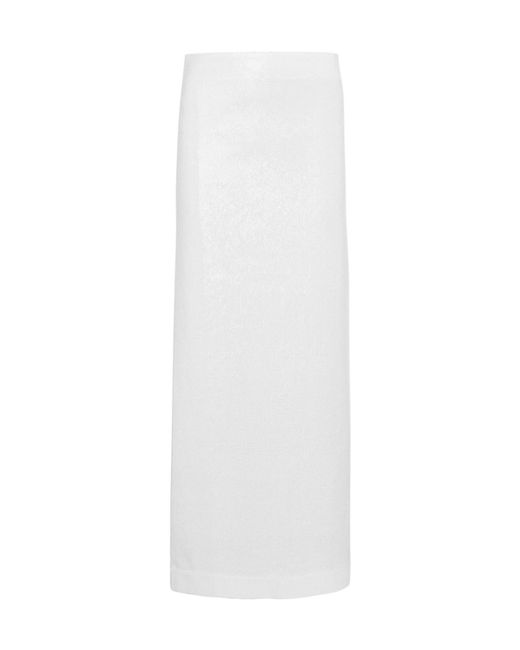 Totême White Sequin Midi Skirt
