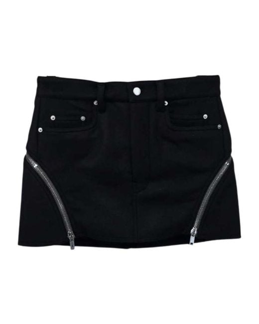 Rick Owens Black Belt Loop Midi Skirt