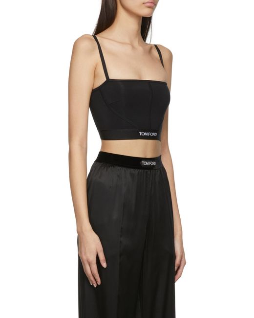 Tom Ford Black Logo Waistband Bra
