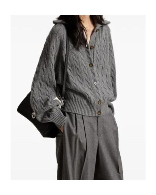 Polo Ralph Lauren Gray Cable-Knit Cardigan