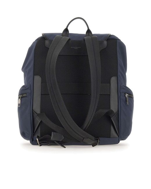 Gianni Chiarini Blue Oslo Flap Backpack for men