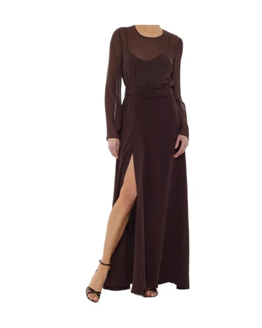 P.A.R.O.S.H. Brown Long Sleeve Dress
