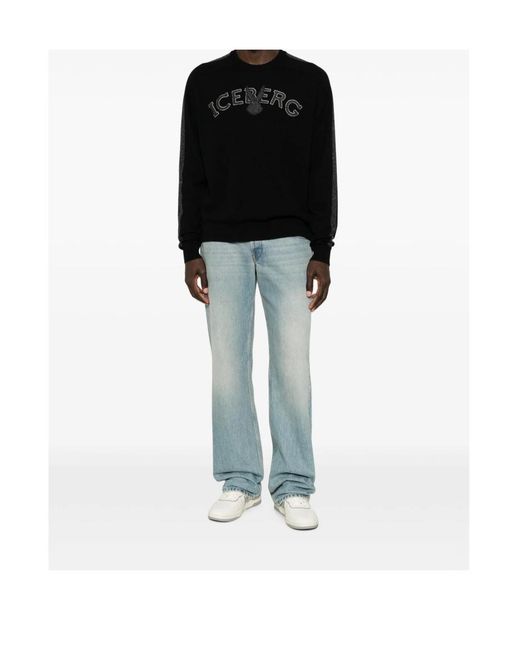 Iceberg Black Logo Sweater for men