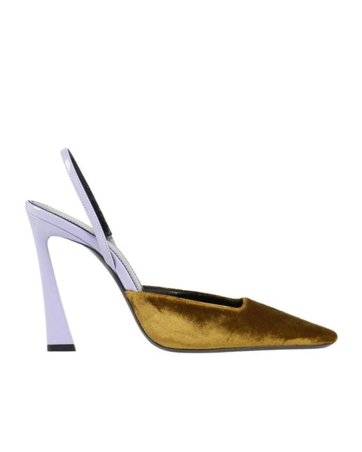 Saint Laurent Metallic Two-Tone Ribbon High Heels