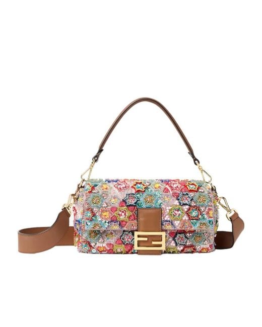 Fendi Multicolor Baguette Bead-Embellished Shoulder Bag