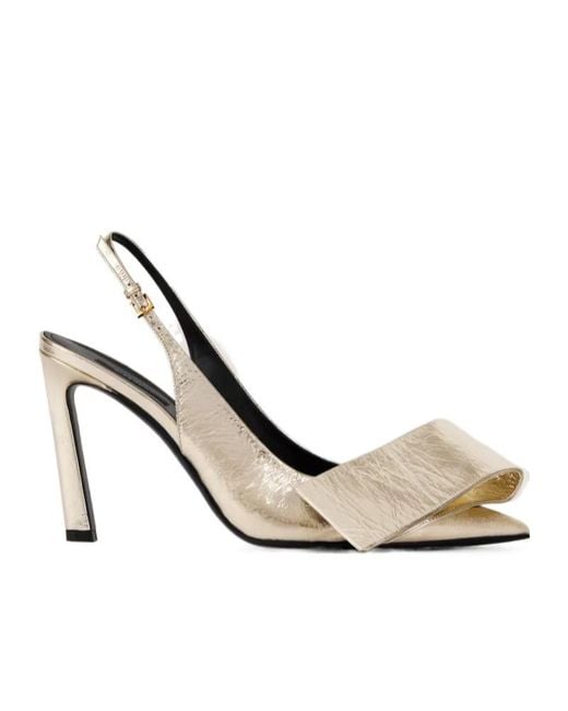 Givenchy White Twisted Ribbon Slingbacks Pumps