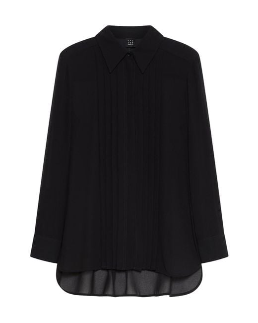 Marella Black Lapel Long Sleeve Shirt
