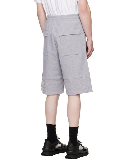Balmain Gray Reflective Logo Bermuda Shorts for men