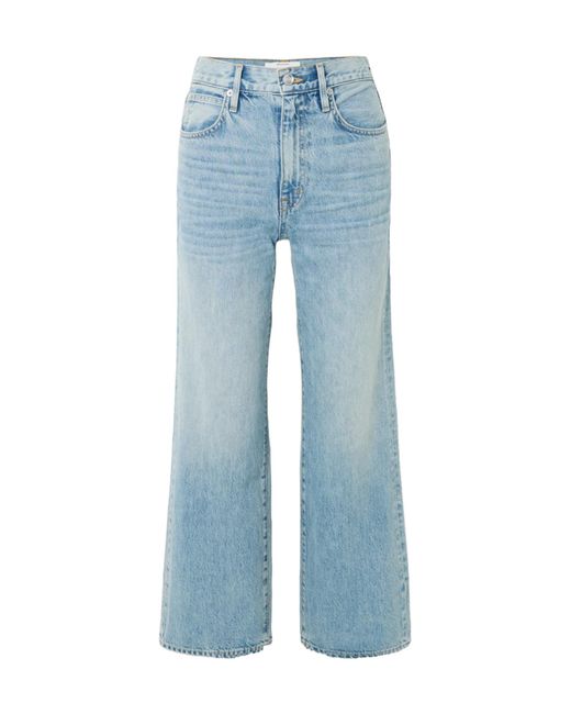 SLVRLAKE Denim Blue Grace High-Rise Wide-Leg Jeans