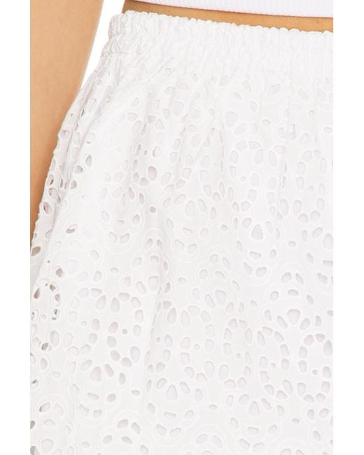 FRAME White Broderie-Anglaise Flared Skirt