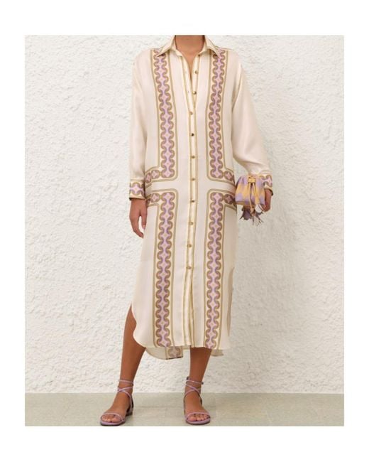 Zimmermann Natural Luna Retro Midi Dress