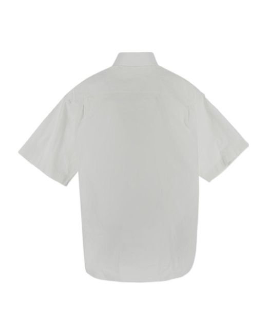 Maison Margiela Gray Runched Collared Short-Sleeve Shirt