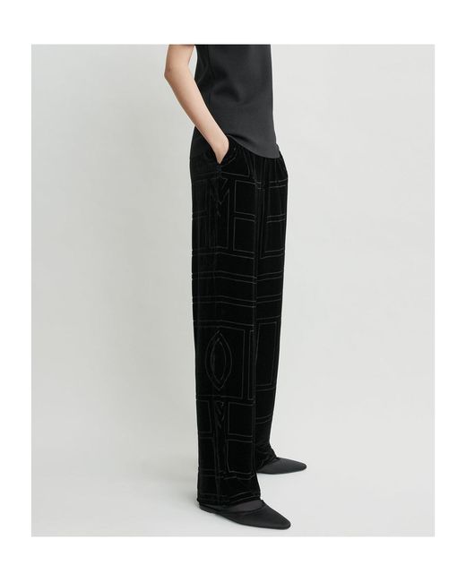 Totême Black Totême Monogram Devoré Pj Bottoms