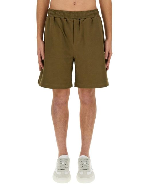 Helmut Lang Green Space Logo Shorts for men